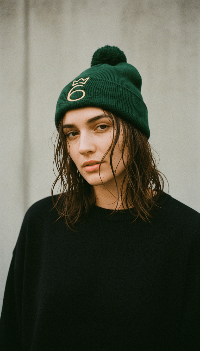 Classic Six Pom-Pom - Gold on Green