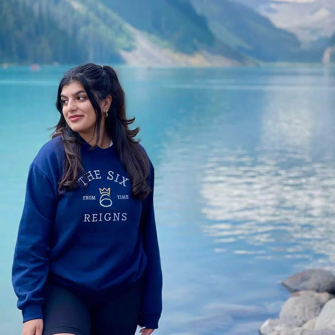 From Time Logo Embroidered Hoodie – White graphic on Royal Blue