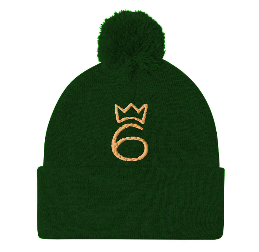 Classic Six Pom-Pom - Gold on Green