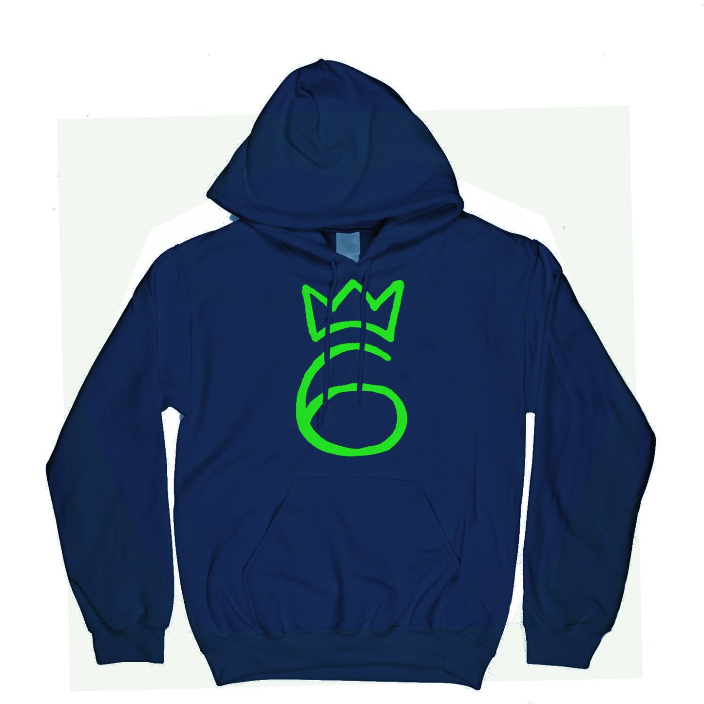 Classic Six Hoodie – Lime Green on Royal Blue