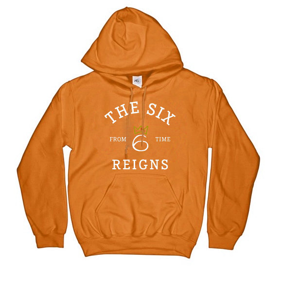 From Time Logo Embroidered Hoodie – White graphic on Safety Orange
