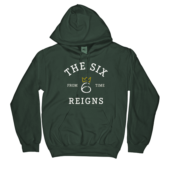 From time Logo HOODIE – White graphic on Forest Green