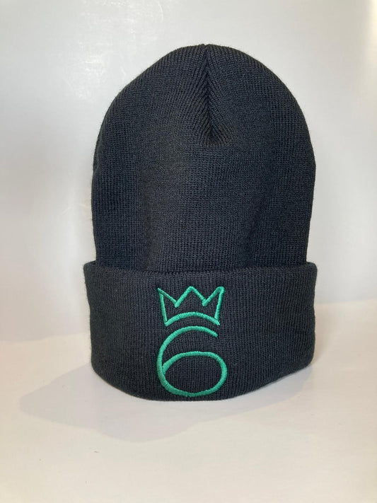 Classic Six Touque - Emerald on Black