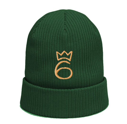 Classic Six Touque - Gold on Green