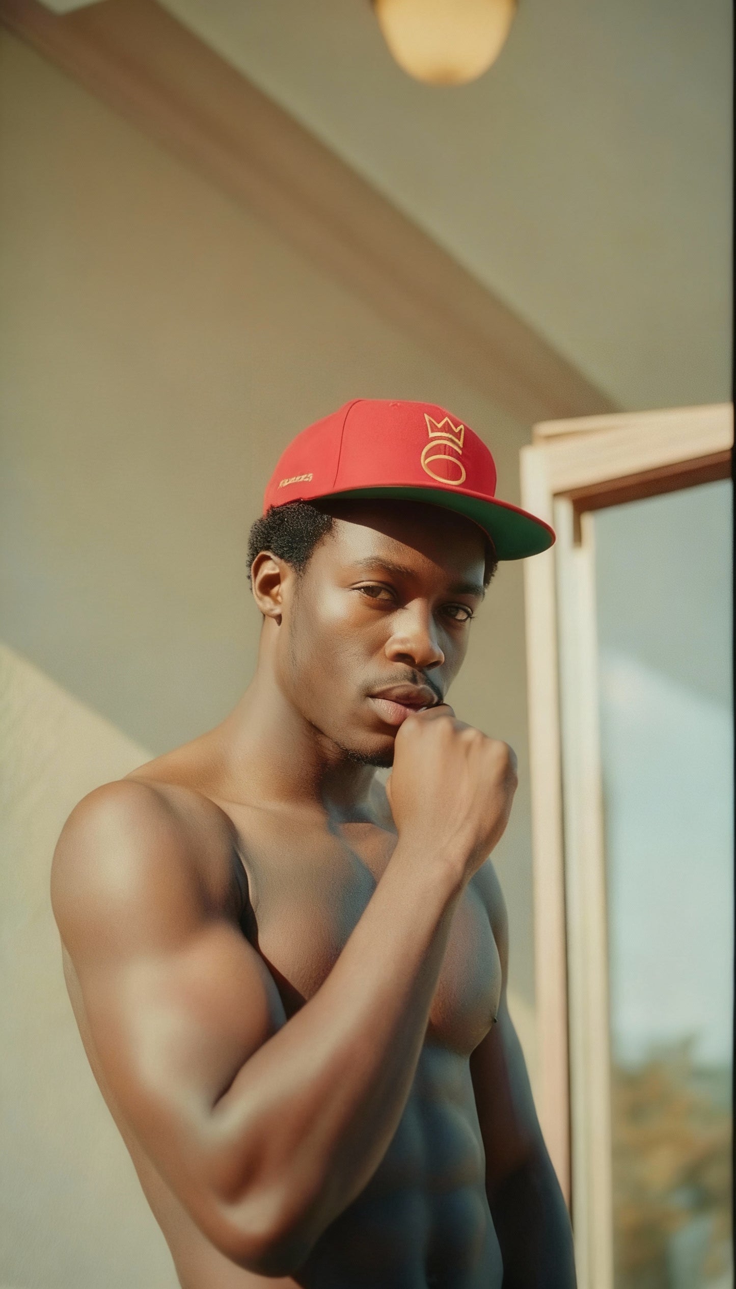 Premium Flat Bill Snapback - Classic Six Cap  –  Gold on Fire