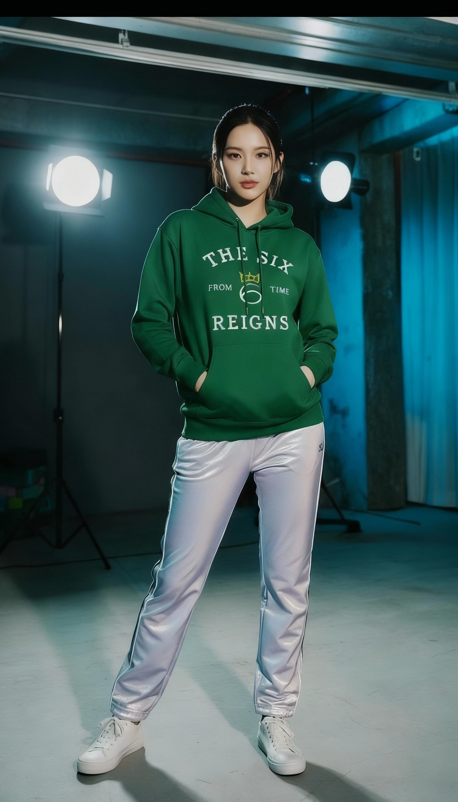 From time Logo HOODIE  White graphic on Irish Green