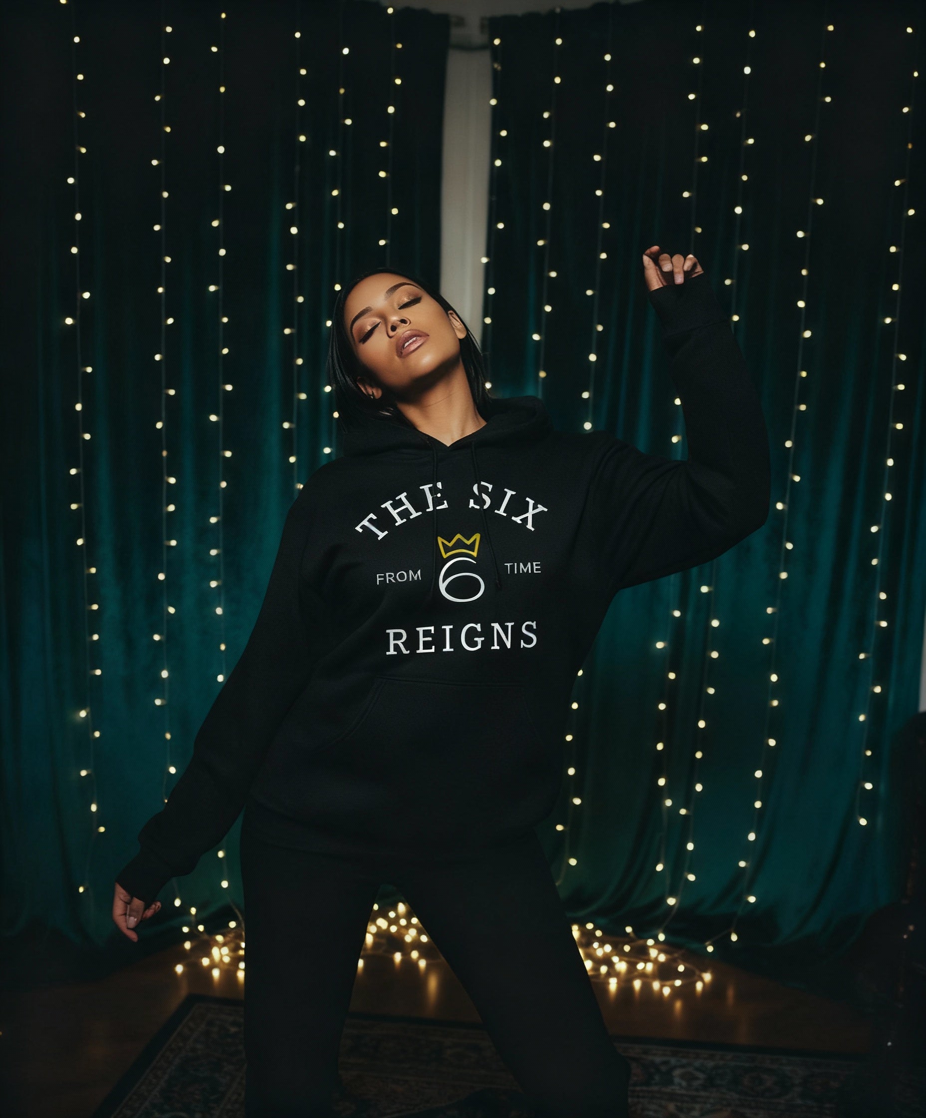 From Time Logo Embroidered Hoodie – White graphic on Black