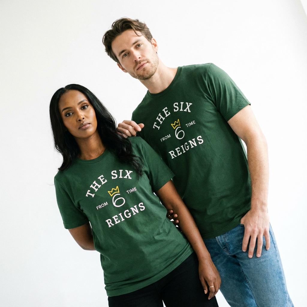 T-Shirt From Time Logo – White on Forest Green