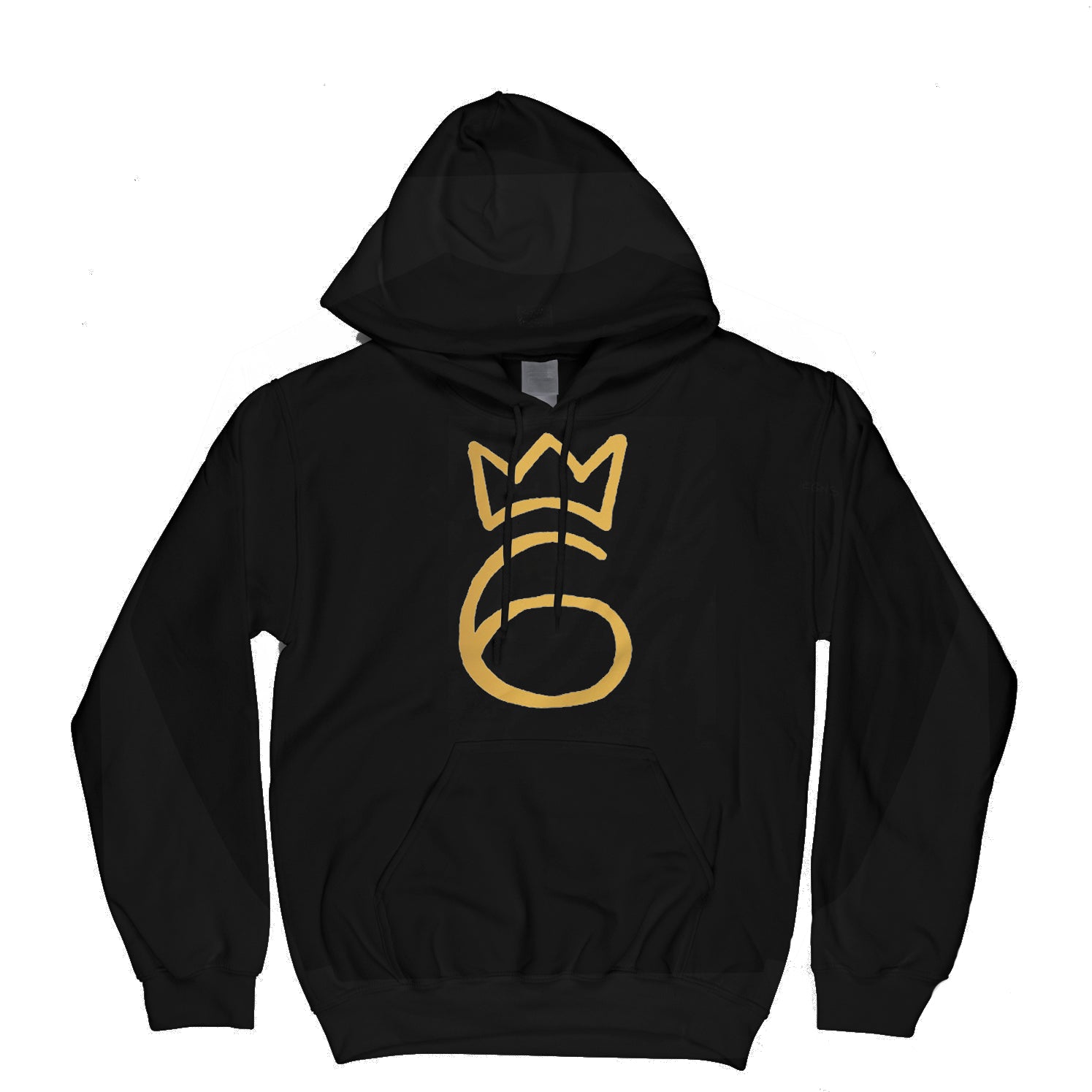 Classic Six Embroidered Hoodie – Gold on Black