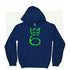 Classic Six Embroidered Hoodie – Lime Green on Royal Blue