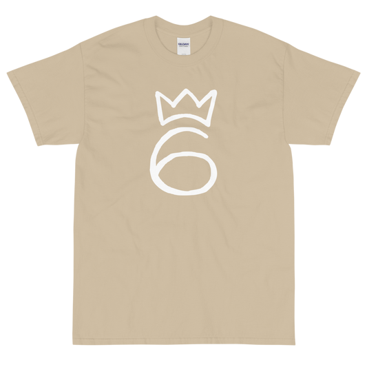 T-Shirt Crown On 6 – White on Tan
