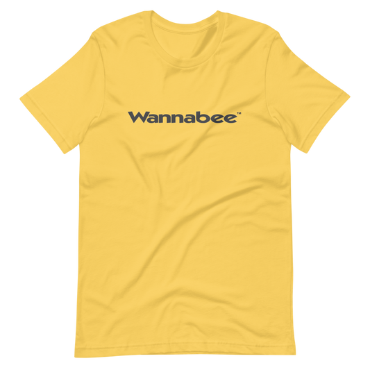 T-Shirt Wannabee – Black Text on Yellow