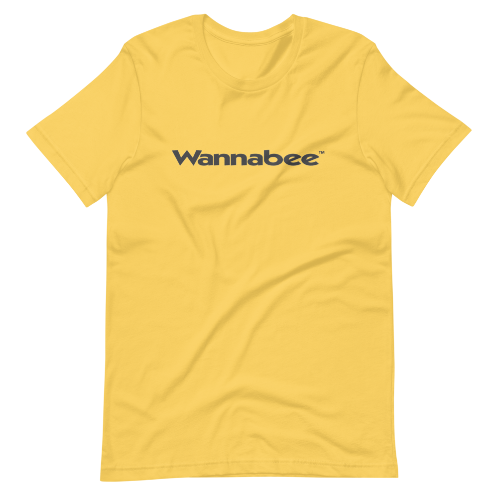 T-Shirt Wannabee – Black Text on Yellow